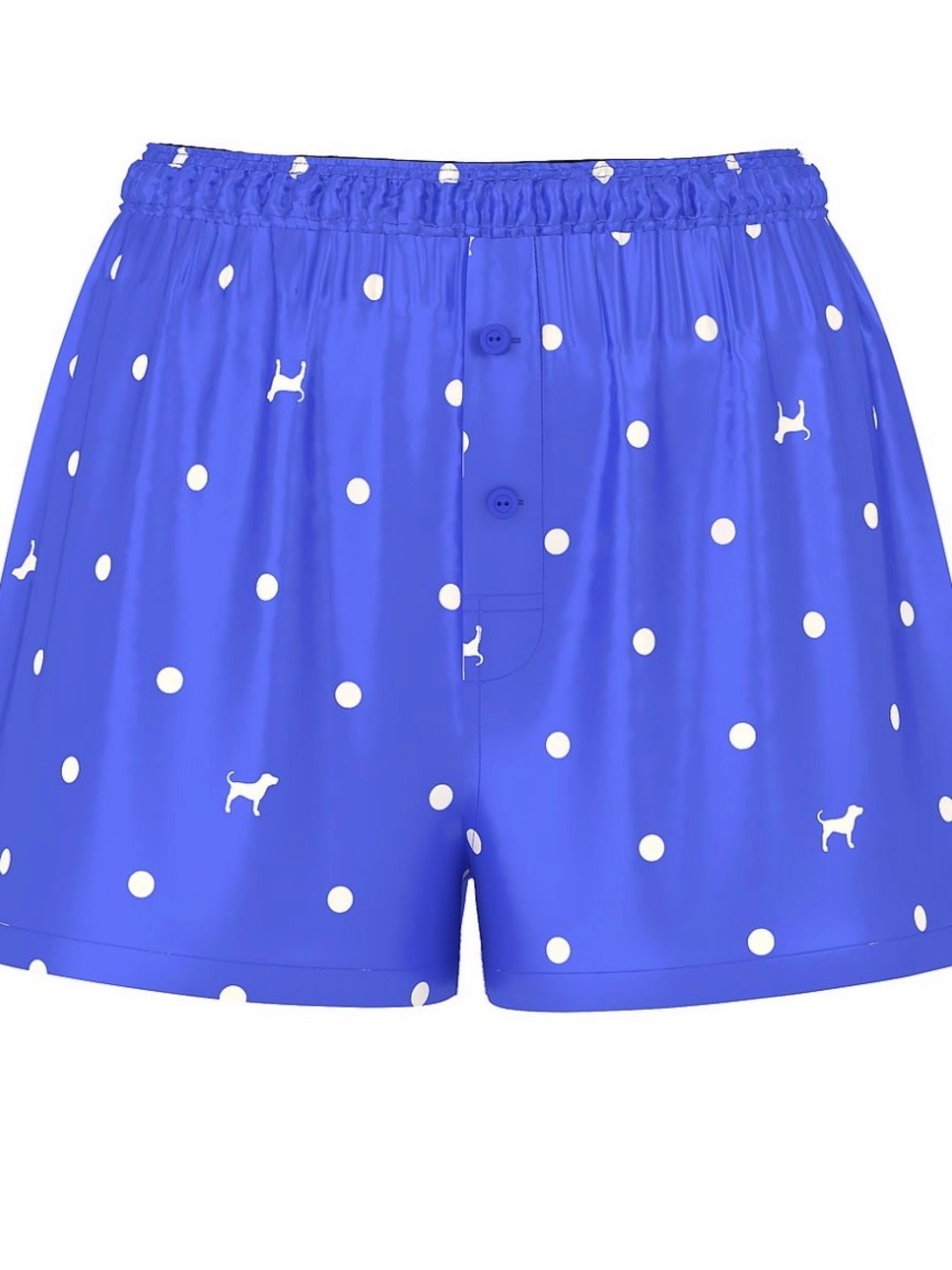 NWT PINK Blue Polka Dot Lounge Shorts with Dog Print, Size XL